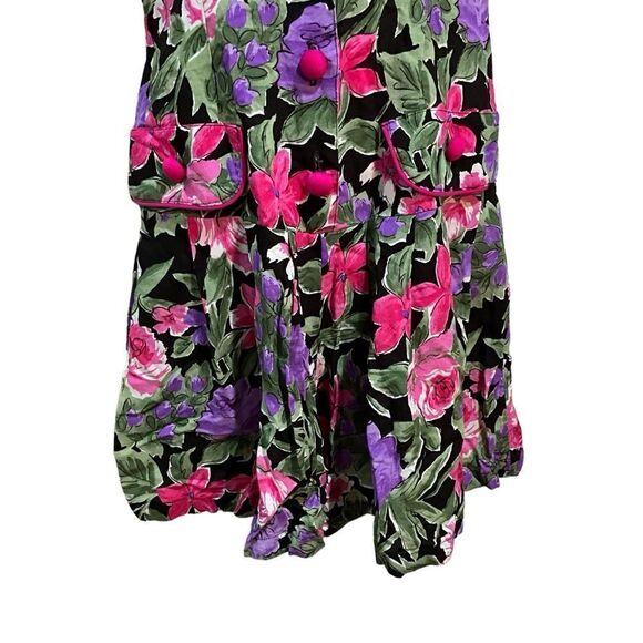 LA BELLE Vintage 90s Button Front Floral Romper Juniors Size 5 - Picture 5 of 10